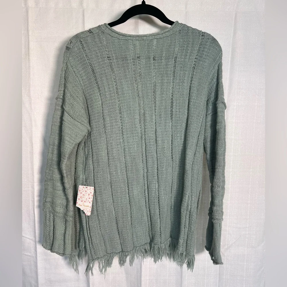 NWT Free‎ People Fringe Trim Sweater- XS